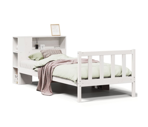 Cama con estantería sin colchón madera maciza de pino 90x190 cm