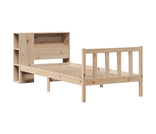 Cama con estantería sin colchón madera maciza de pino 90x200 cm