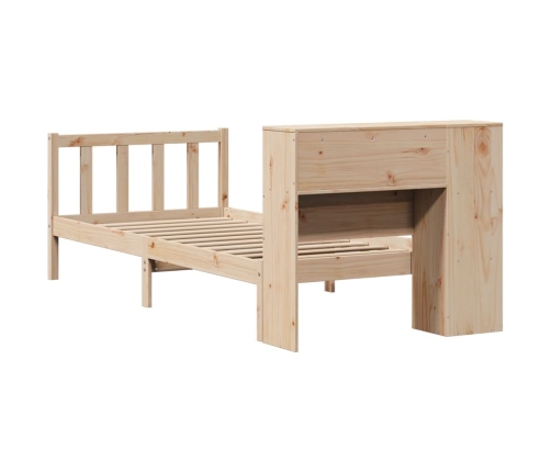 Cama con estantería sin colchón madera maciza de pino 90x200 cm