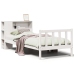 Cama con estantería sin colchón madera maciza blanco 90x200 cm