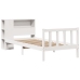 Cama con estantería sin colchón madera maciza blanca 100x200 cm