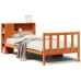 Cama con estantería sin colchón madera maciza marrón 75x190 cm