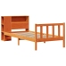 Cama con estantería sin colchón madera maciza marrón 75x190 cm