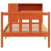 Cama con estantería sin colchón madera maciza marrón 75x190 cm