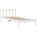 Cama con estantería sin colchón madera maciza blanca 75x190 cm