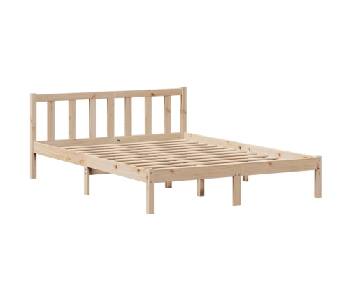 Cama con estantería sin colchón madera maciza de pino 120x190cm