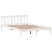 Cama con estantería sin colchón madera maciza blanca 135x190 cm