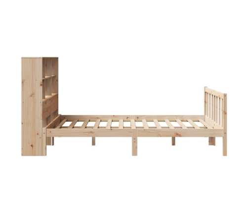 Cama con estantería sin colchón madera maciza de pino 140x190cm