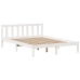 Cama con estantería sin colchón madera maciza blanca 140x190 cm