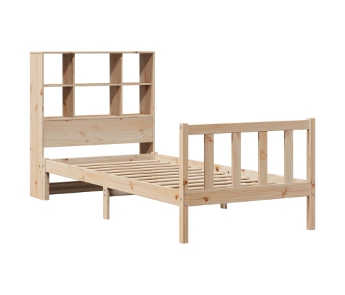 Cama con estantería sin colchón madera maciza de pino 90x200 cm