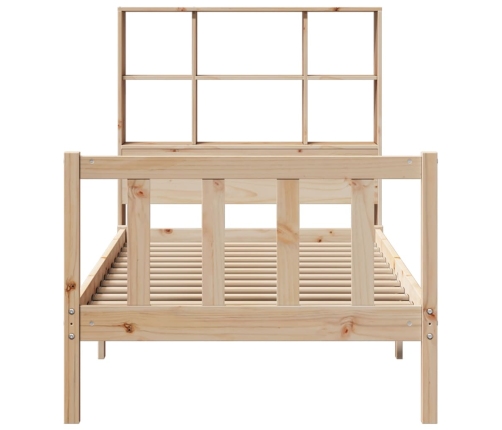 Cama con estantería sin colchón madera maciza de pino 90x200 cm