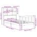 Cama con estantería sin colchón madera maciza de pino 90x200 cm