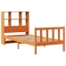 Cama con estantería sin colchón madera maciza marrón 90x190 cm