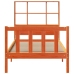 Cama con estantería sin colchón madera maciza marrón 90x190 cm