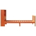 Cama con estantería sin colchón madera maciza marrón 90x190 cm