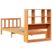 Cama con estantería sin colchón madera maciza marrón 90x190 cm