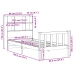 Cama con estantería sin colchón madera maciza marrón 90x190 cm