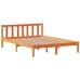 Cama con estantería sin colchón madera maciza marrón 135x190cm