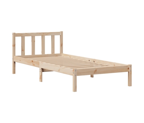 Cama con estantería sin colchón madera maciza de pino 75x190 cm