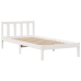 Cama con estantería sin colchón madera maciza blanca 75x190 cm