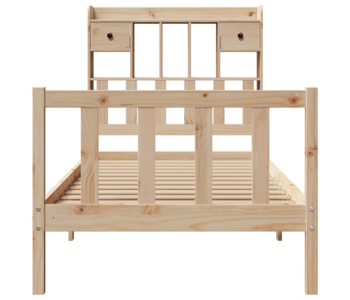 Cama con estantería sin colchón madera maciza de pino 90x190 cm