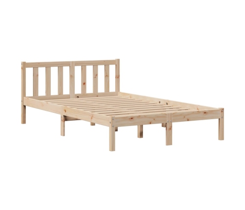 Cama con estantería sin colchón madera maciza de pino 120x190cm