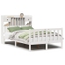 Cama con estantería sin colchón madera maciza blanca 135x190 cm