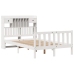 Cama con estantería sin colchón madera maciza blanca 135x190 cm