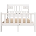 Cama con estantería sin colchón madera maciza blanca 135x190 cm