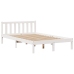 Cama con estantería sin colchón madera maciza blanca 135x190 cm