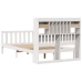 Cama con estantería sin colchón madera maciza blanca 135x190 cm