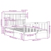 Cama con estantería sin colchón madera maciza blanca 135x190 cm