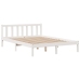 Cama con estantería sin colchón madera maciza blanca 140x190 cm