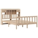 Cama con estantería sin colchón madera maciza de pino 140x200cm