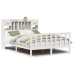 Cama con estantería sin colchón madera maciza blanca 160x200 cm