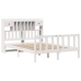 Cama con estantería sin colchón madera maciza blanca 160x200 cm