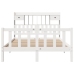 Cama con estantería sin colchón madera maciza blanca 160x200 cm