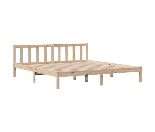 Cama con estantería sin colchón madera maciza de pino 180x200cm