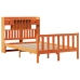 Cama con estantería sin colchón madera maciza marrón 120x190 cm