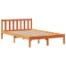 Cama con estantería sin colchón madera maciza marrón 120x190 cm