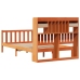 Cama con estantería sin colchón madera maciza marrón 120x190 cm