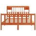 Cama con estantería sin colchón madera maciza marrón 140x190 cm