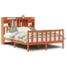 Cama con estantería sin colchón madera maciza marrón 150x200 cm
