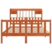 Cama con estantería sin colchón madera maciza marrón 150x200 cm