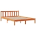 Cama con estantería sin colchón madera maciza marrón 150x200 cm