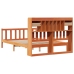Cama con estantería sin colchón madera maciza marrón 150x200 cm