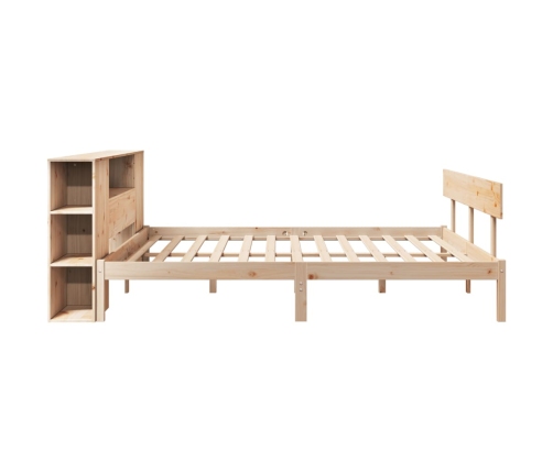 Cama con estantería sin colchón madera maciza de pino 200x200cm