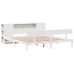 Cama con estantería sin colchón madera maciza blanca 200x200 cm