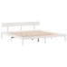 Cama con estantería sin colchón madera maciza blanca 200x200 cm