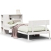 Cama con estantería sin colchón madera maciza blanca 75x190 cm